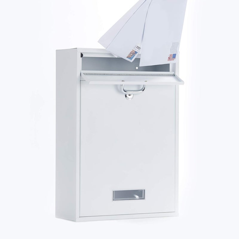 Yulli Wall Mounted Locking Vertical Dropbox Mailbox - Safe and Secure (Large) | Made with Galvanized Steel - Image 4